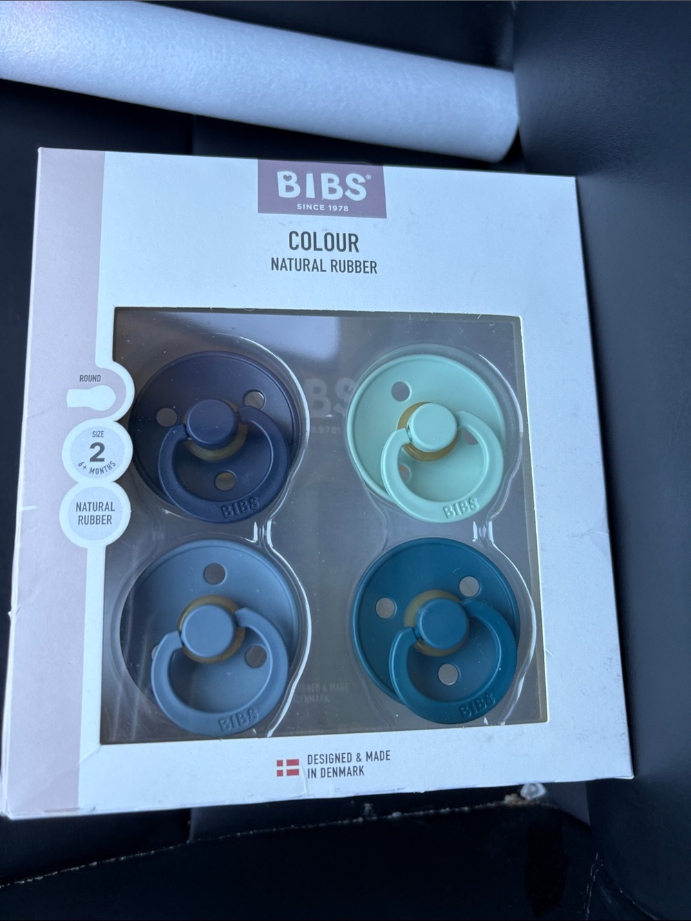 Colour Natural Rubber Pacifier Set — Blue & Teal Mix
